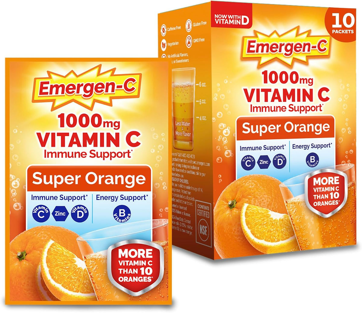 Emergen-C orange immune support powder box