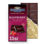 Ghirardelli raspberry dark chocolate candy bar packaging