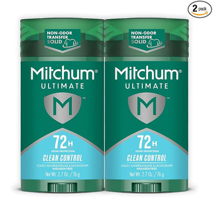 Mitchum 72H Clean Control antiperspirant deodorant 2 pack