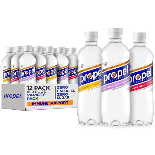 Propel Lemon Blackberry Orange Raspberry Pineapple Peach bottles