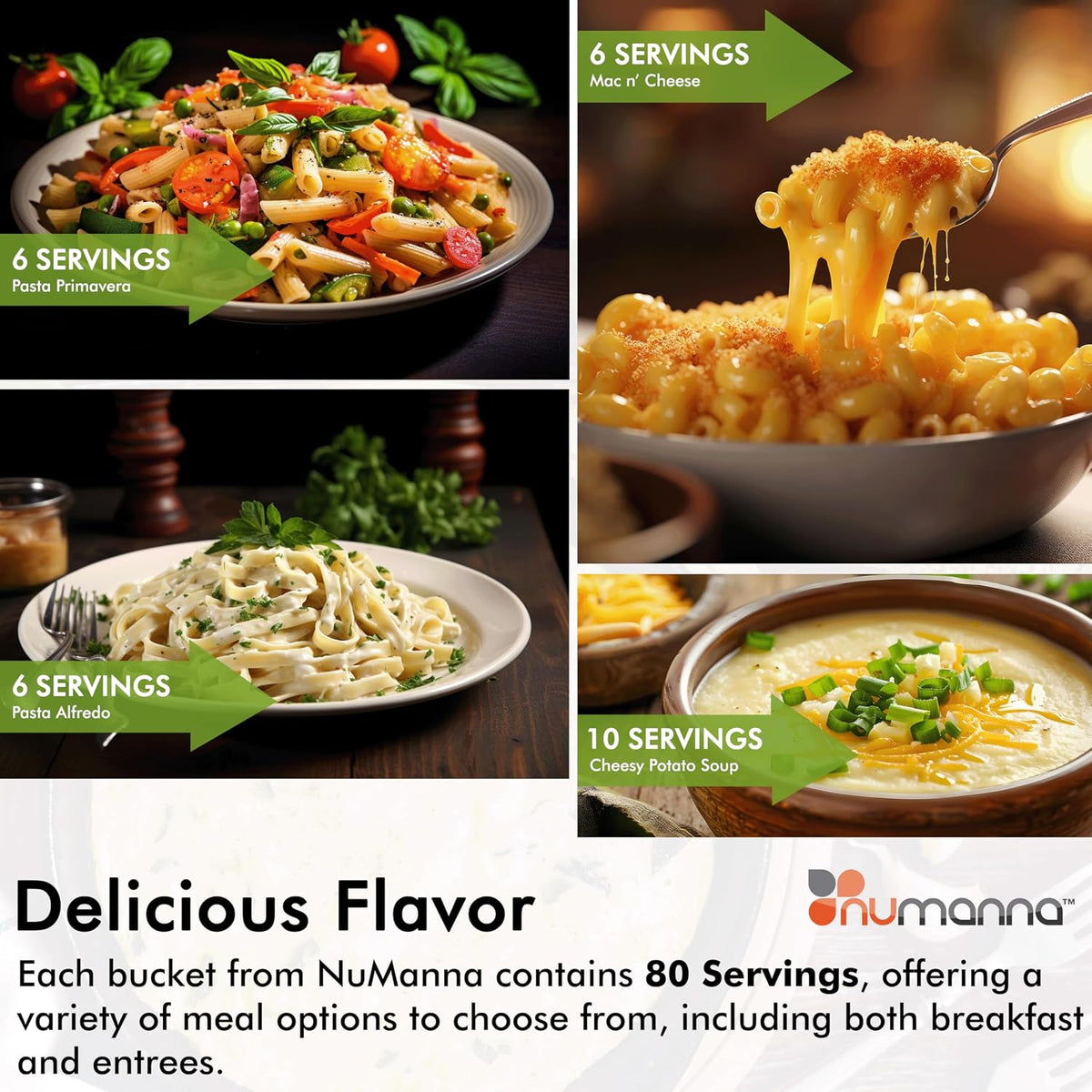 NuManna 80-serving long-term food storage bucket
