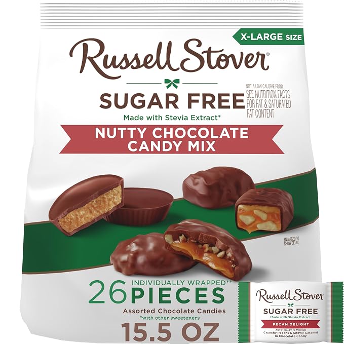 Russell Stover sugar free nutty chocolate candy mix bag
