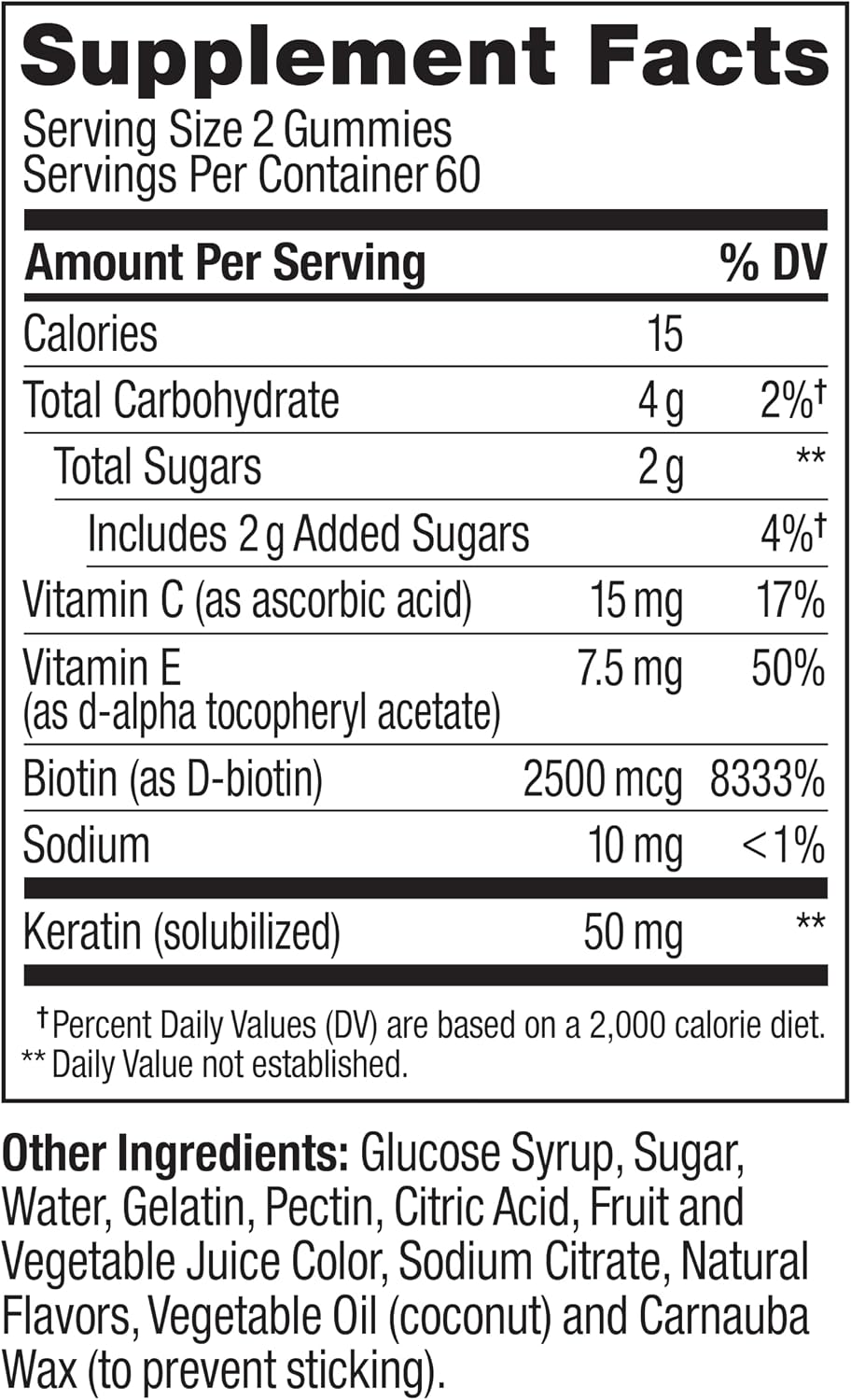 OLLY beauty gummies with biotin keratin vitamins C and E