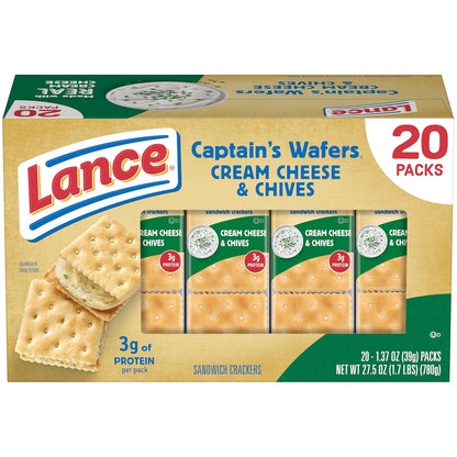 Lance cream cheese and chives sandwich cracker packs 20 count