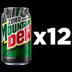 12-pack Mountain Dew Zero Sugar canned soda