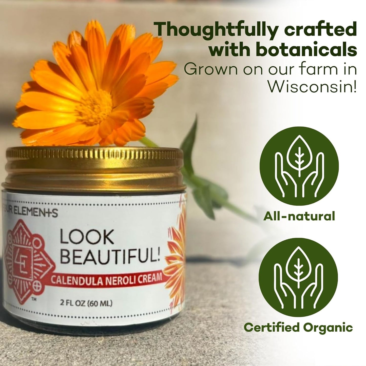 Four Elements 4E Calendula Neroli Cream 2 Oz