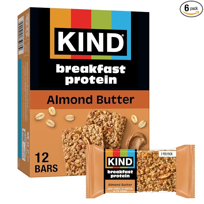 KIND almond butter breakfast protein bars box