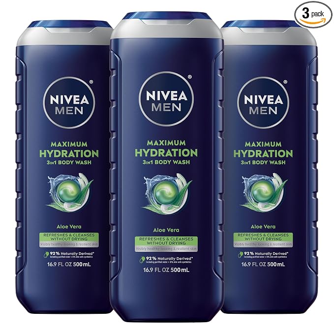 NIVEA MEN Maximum Hydration 3-in-1 Body Wash multipack