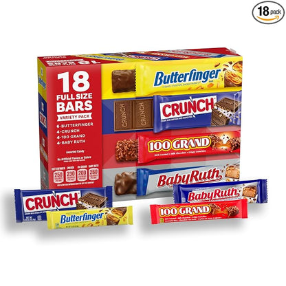 Butterfinger assorted chocolate candy bars 18 count box