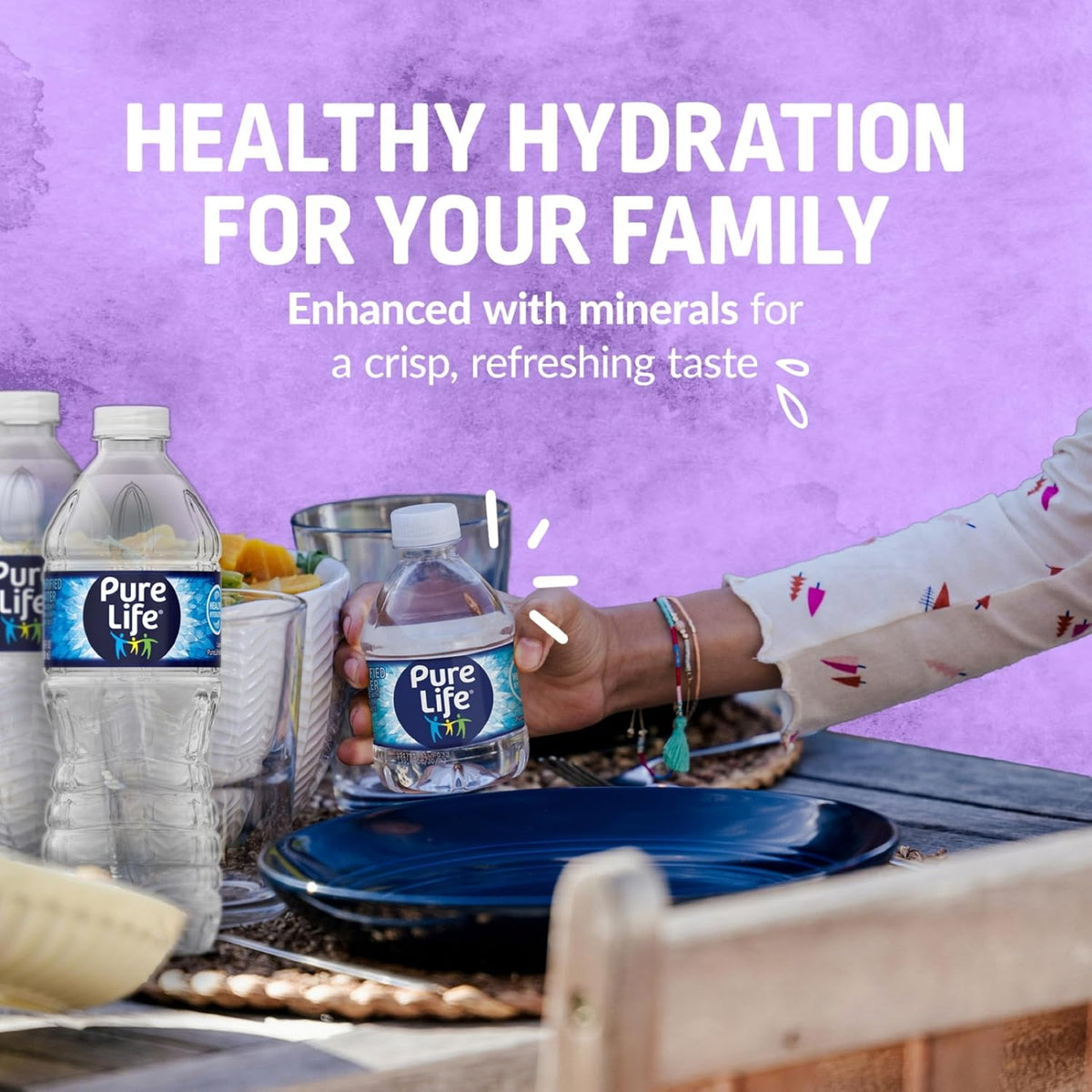 Pure Life purified water case with 500 mL bottles