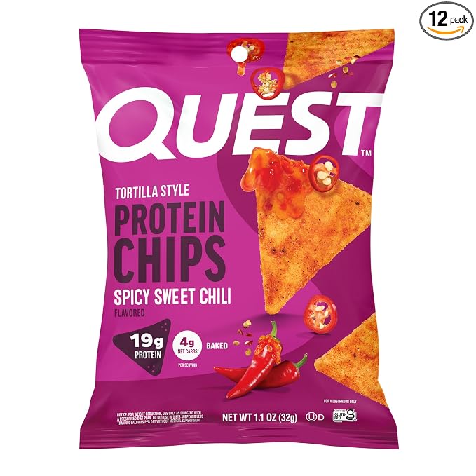 Quest Spicy Sweet Chili protein tortilla chips 12 pack