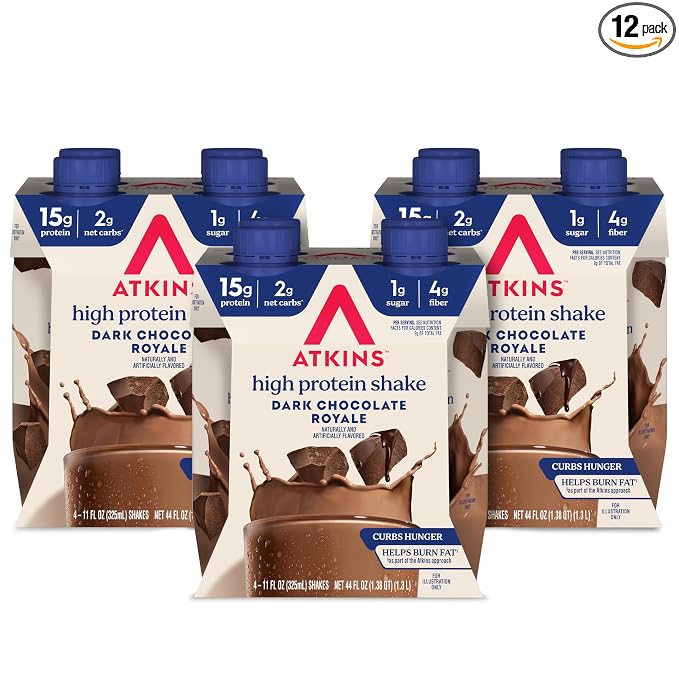 Atkins Dark Chocolate Royale protein shake 12 count
