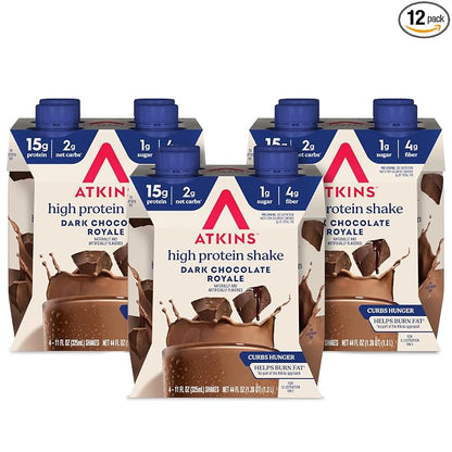 Atkins Dark Chocolate Royale protein shake 12 count