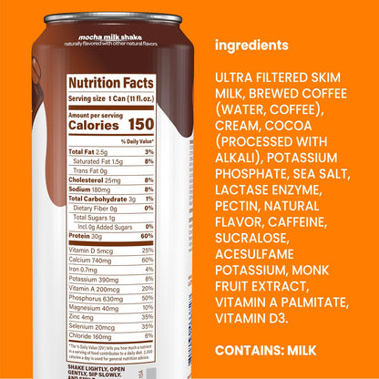 Nurri lactose free mocha protein milk shake