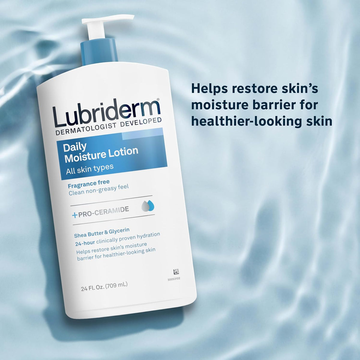 Lubriderm unscented moisturizing lotion bottle