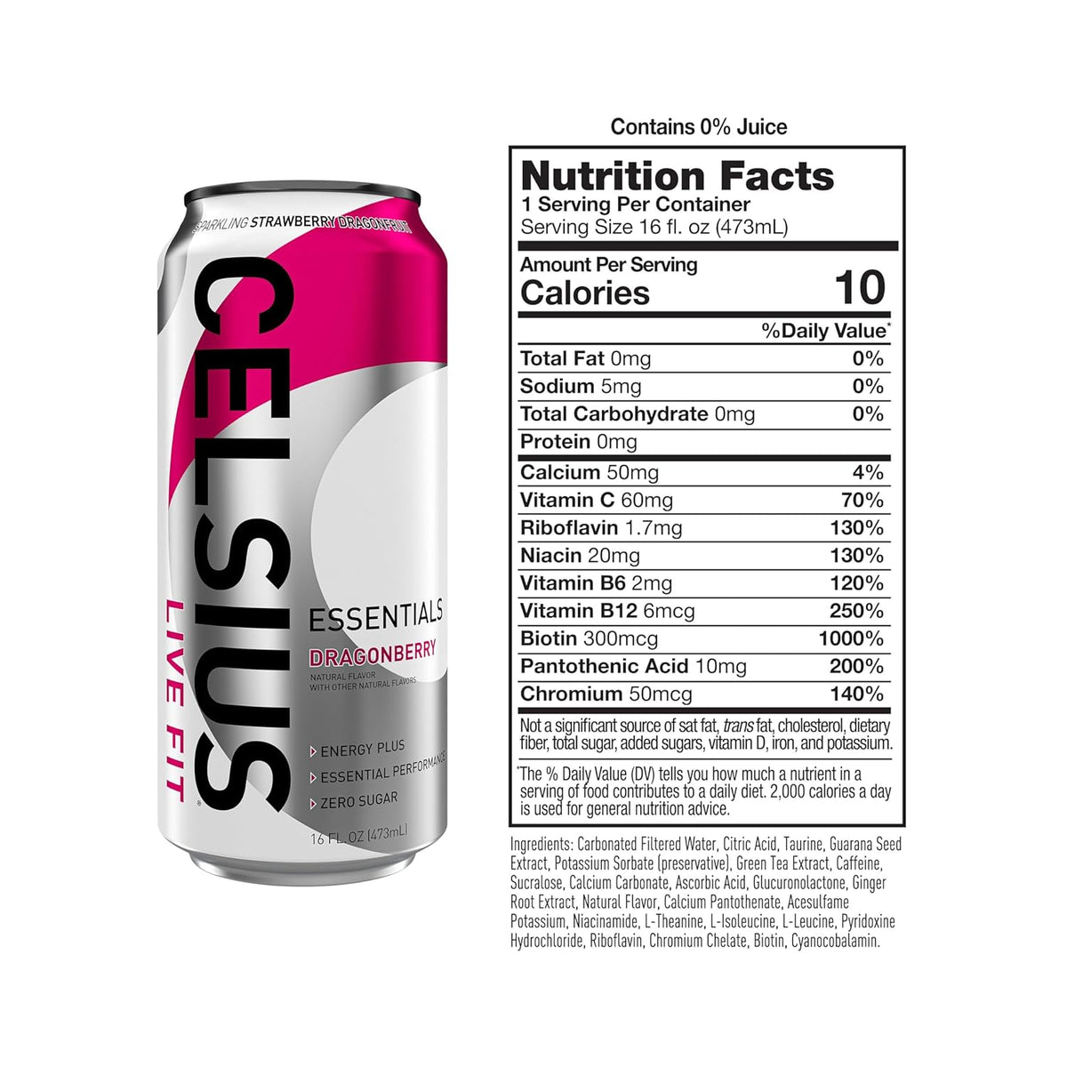 CELSIUS Essentials 16 fl oz sparkling energy drink pack