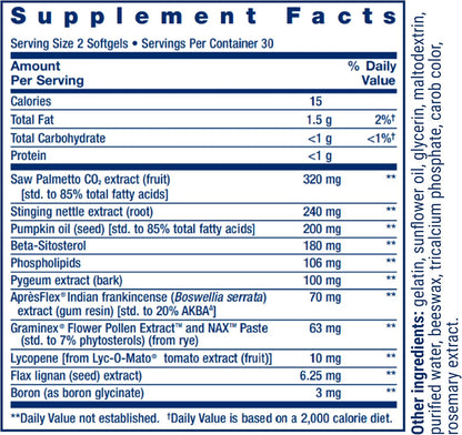 Life Extension prostate health supplement bottle