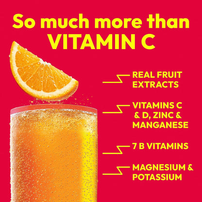 Orange vitamin C supplement powder packets