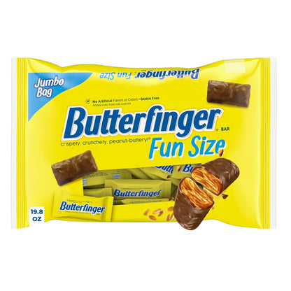 Individually wrapped Butterfinger fun size candy bars
