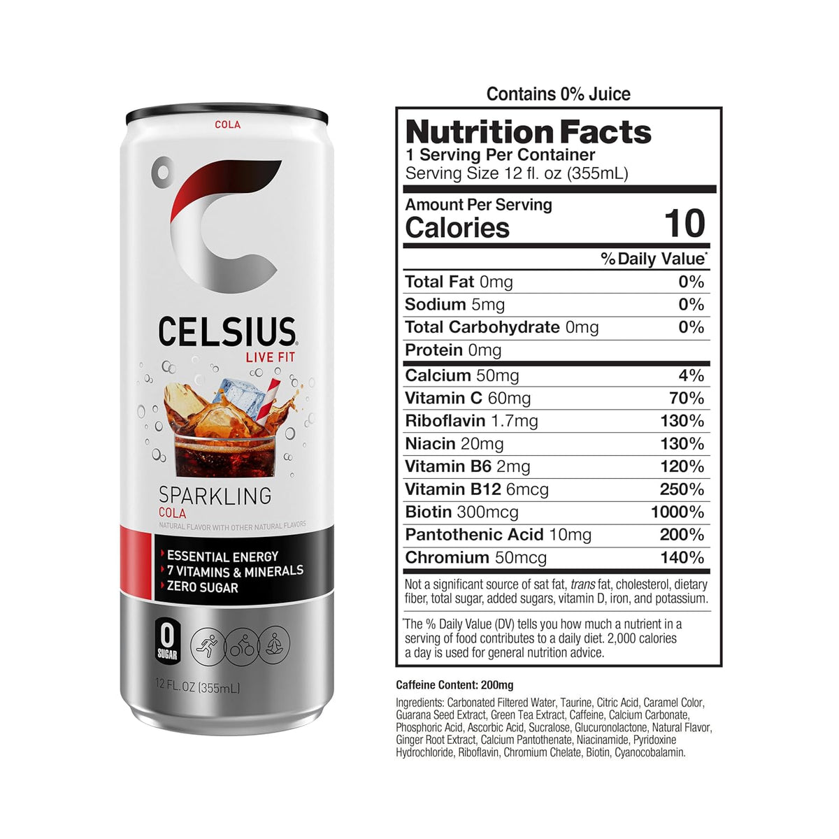 CELSIUS premium functional energy drink cola flavor