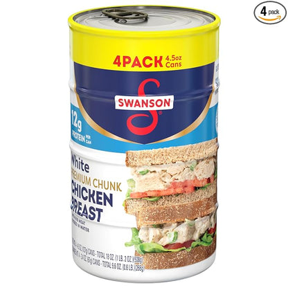 Swanson White Premium Chunk canned chicken in water four count