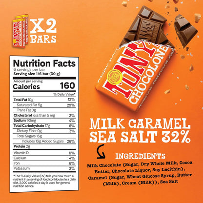 Tony's Chocolonely dark milk pretzel toffee chocolate bars
