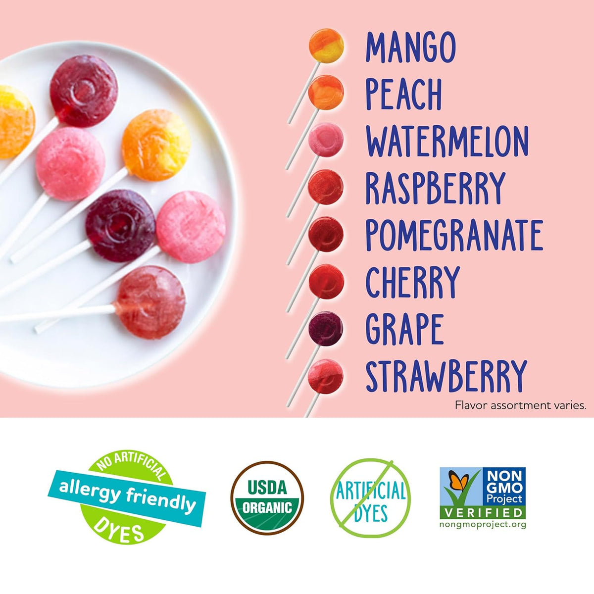 Allergy friendly fruit lollipops with no artificial dyes
