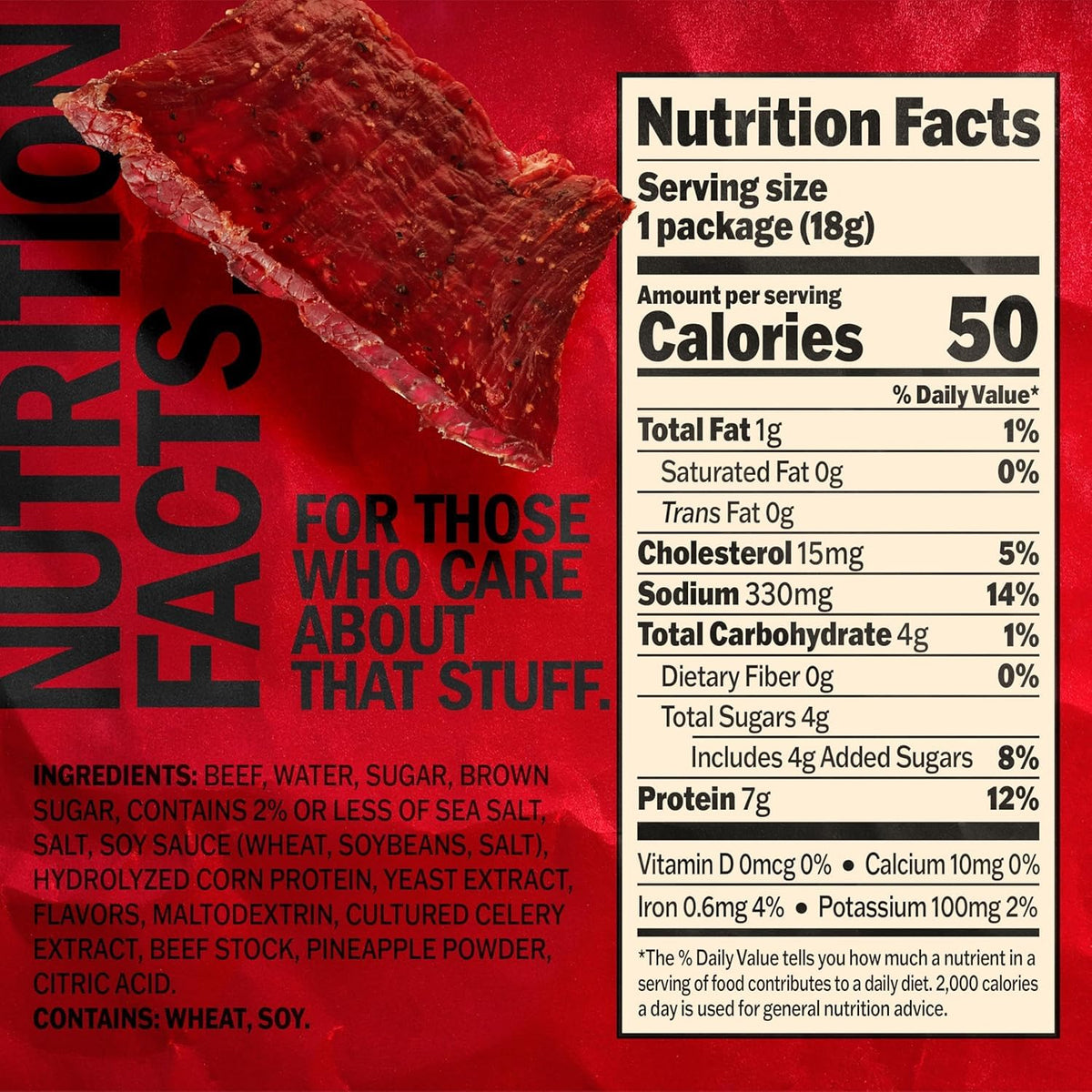 Original smoky beef jerky made with real beef