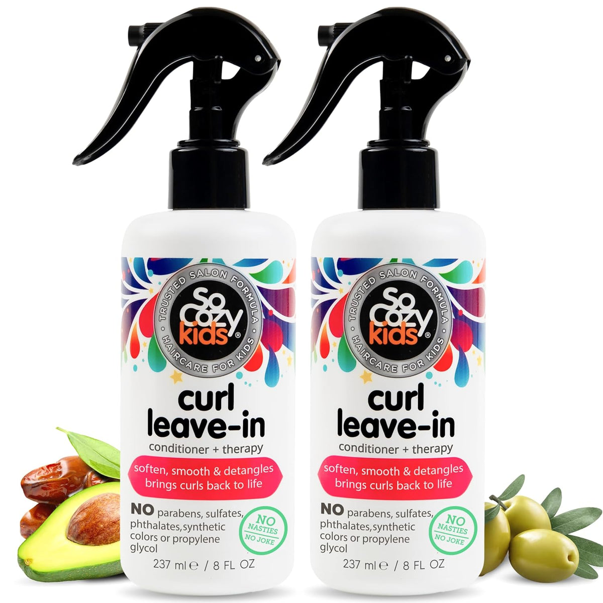 Kids curly hair detangler spray by SO COZY