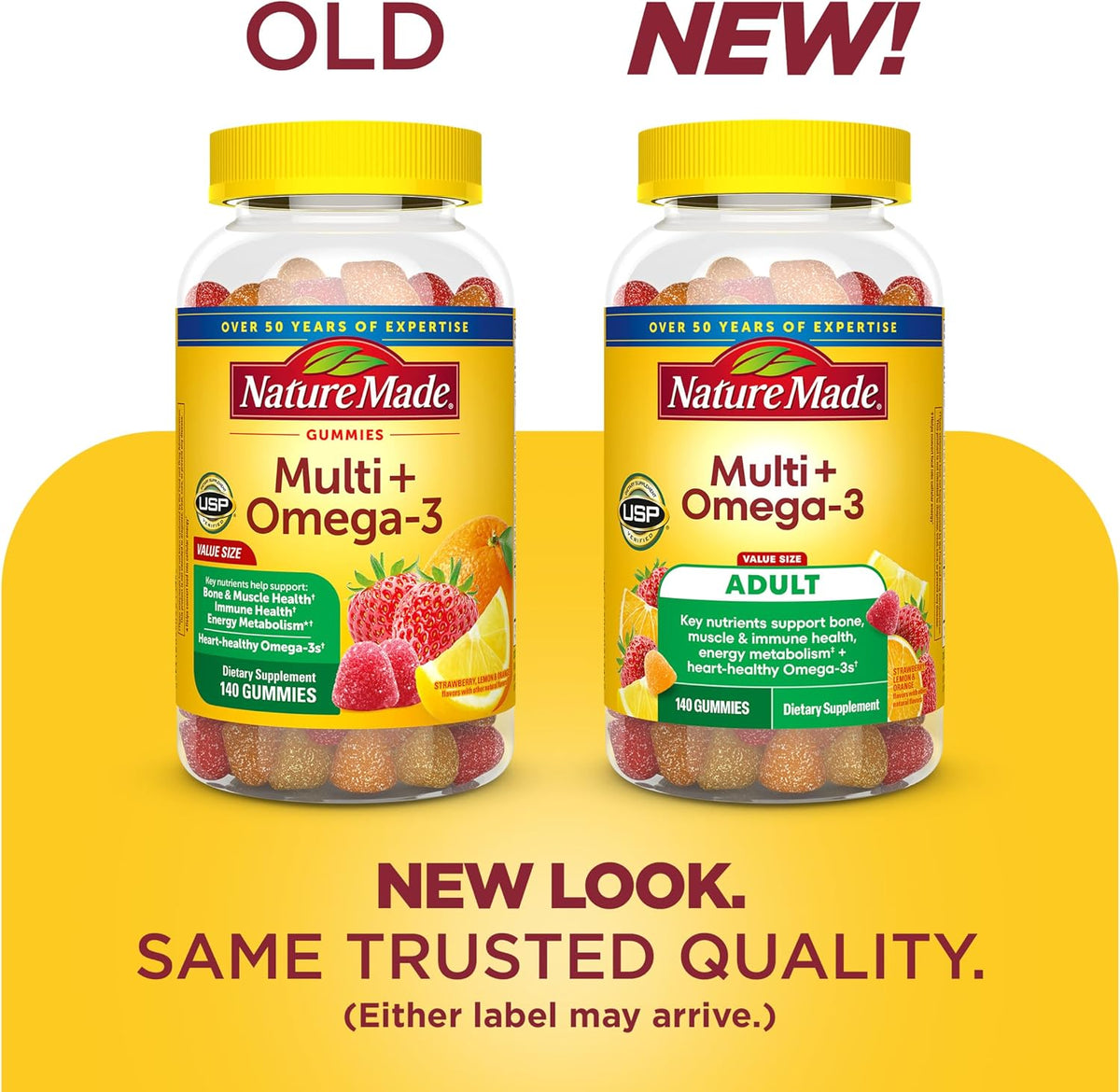 Nature Made fruit flavored multivitamin gummy supplements