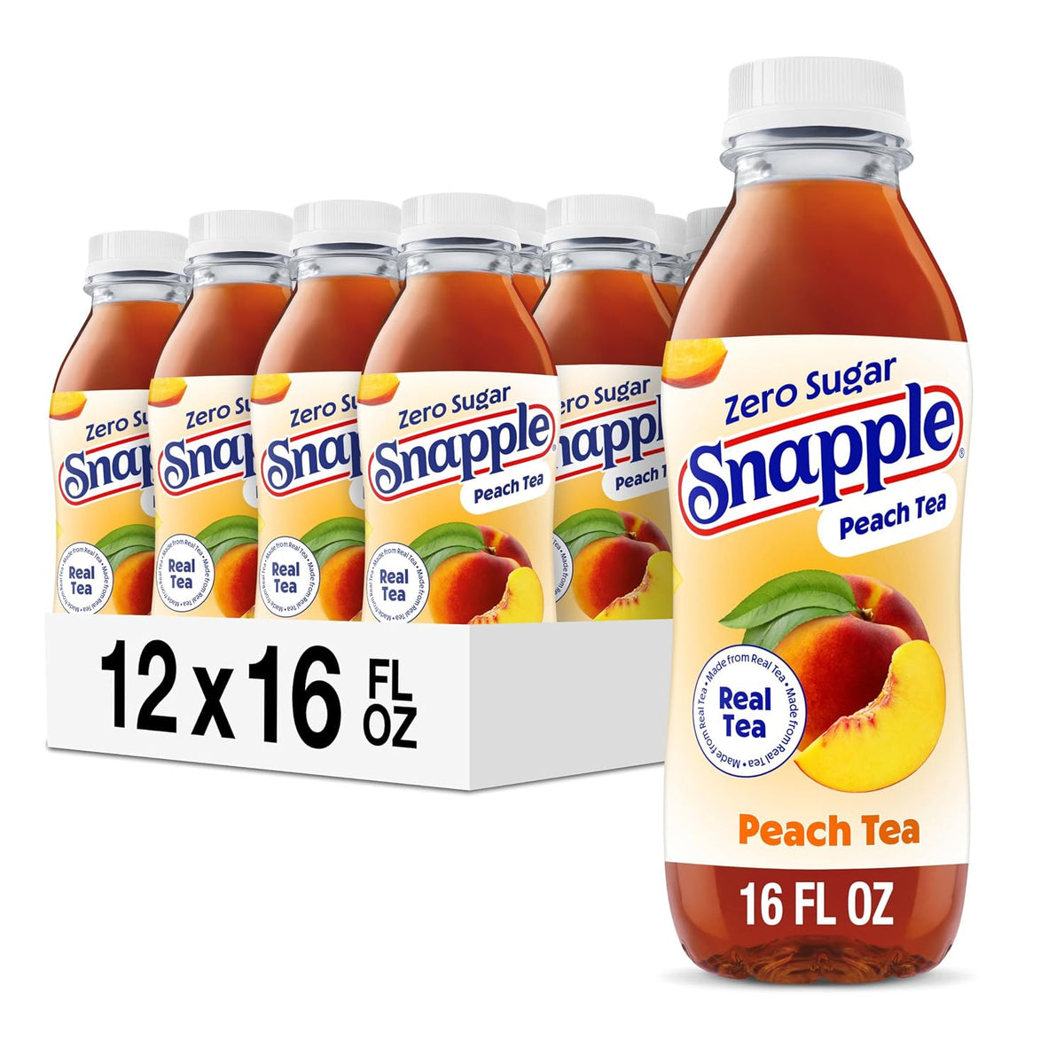 Snapple Zero Sugar Peach Tea 16 fl oz bottle