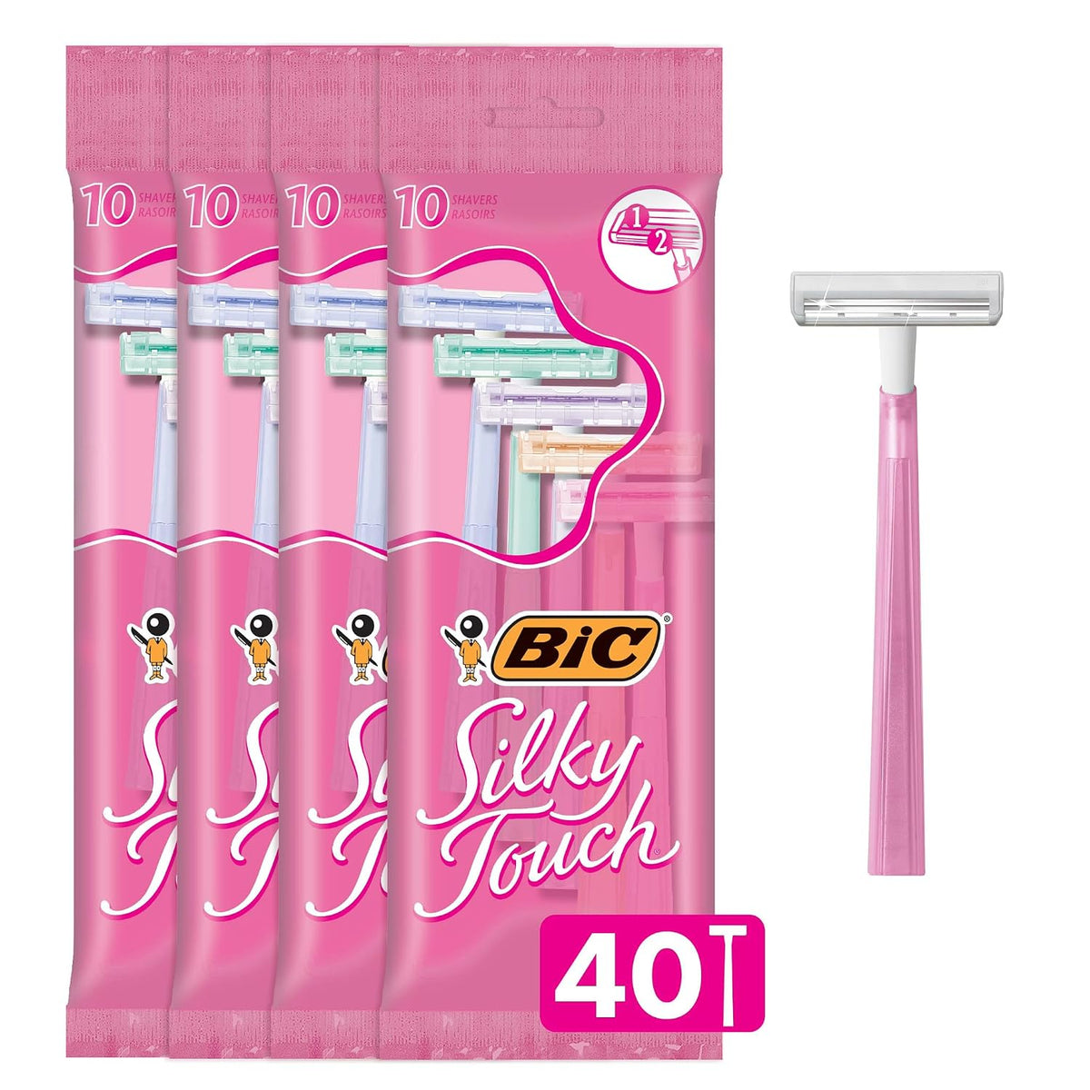 BIC 2-blade disposable razors with travel covers