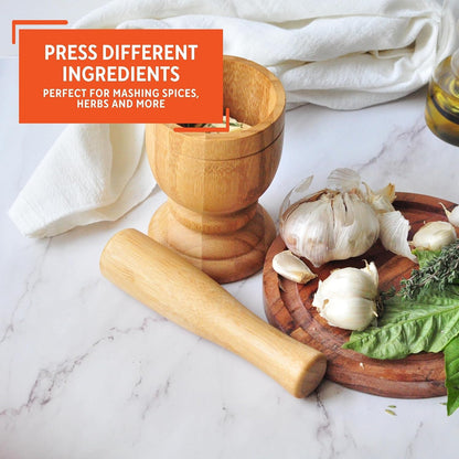 Small flat-base mortar and pestle set