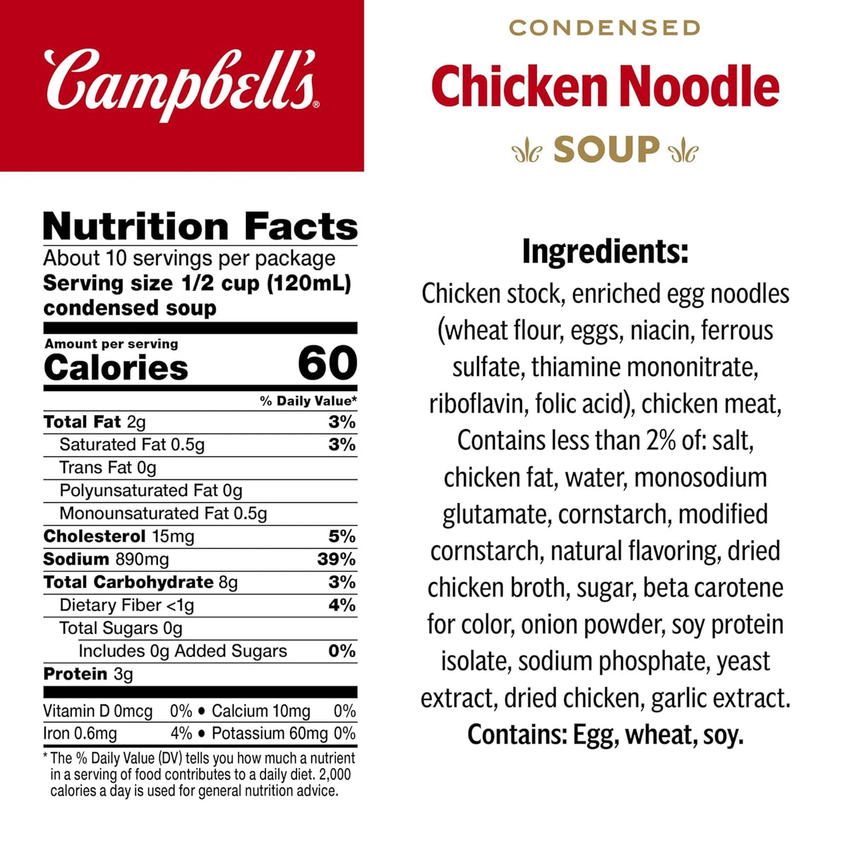 Condensed chicken noodle soup pantry staple