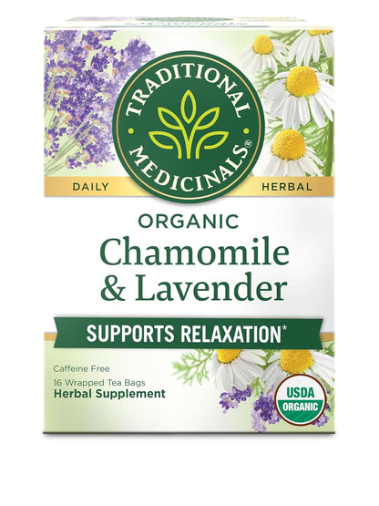 Organic chamomile with lavender herbal tea 16 tea bags