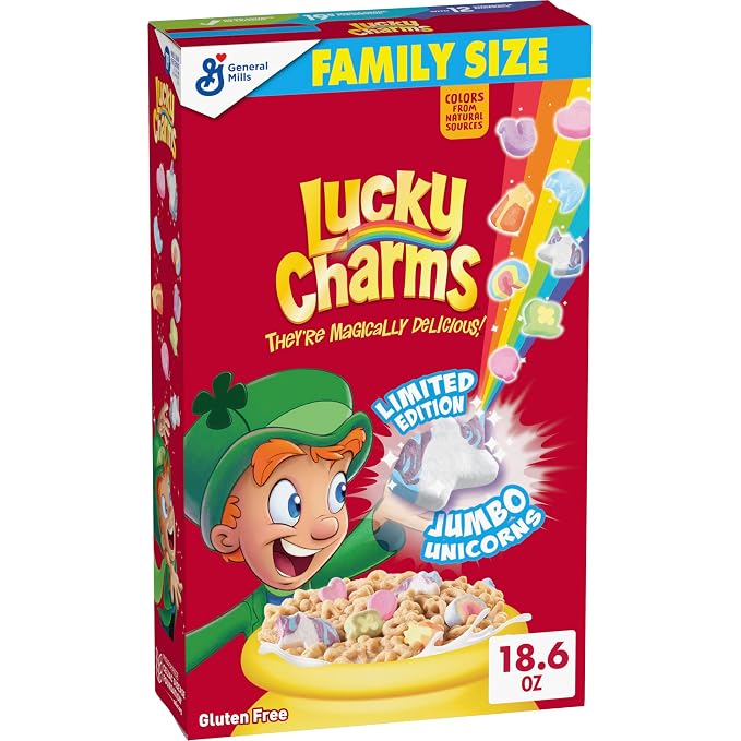 Lucky Charms gluten free cereal family size box