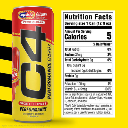 C4 Cherry Popsicle performance energy drink pack