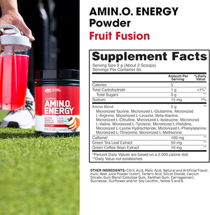 Amino energy powder with caffeine and amino acids