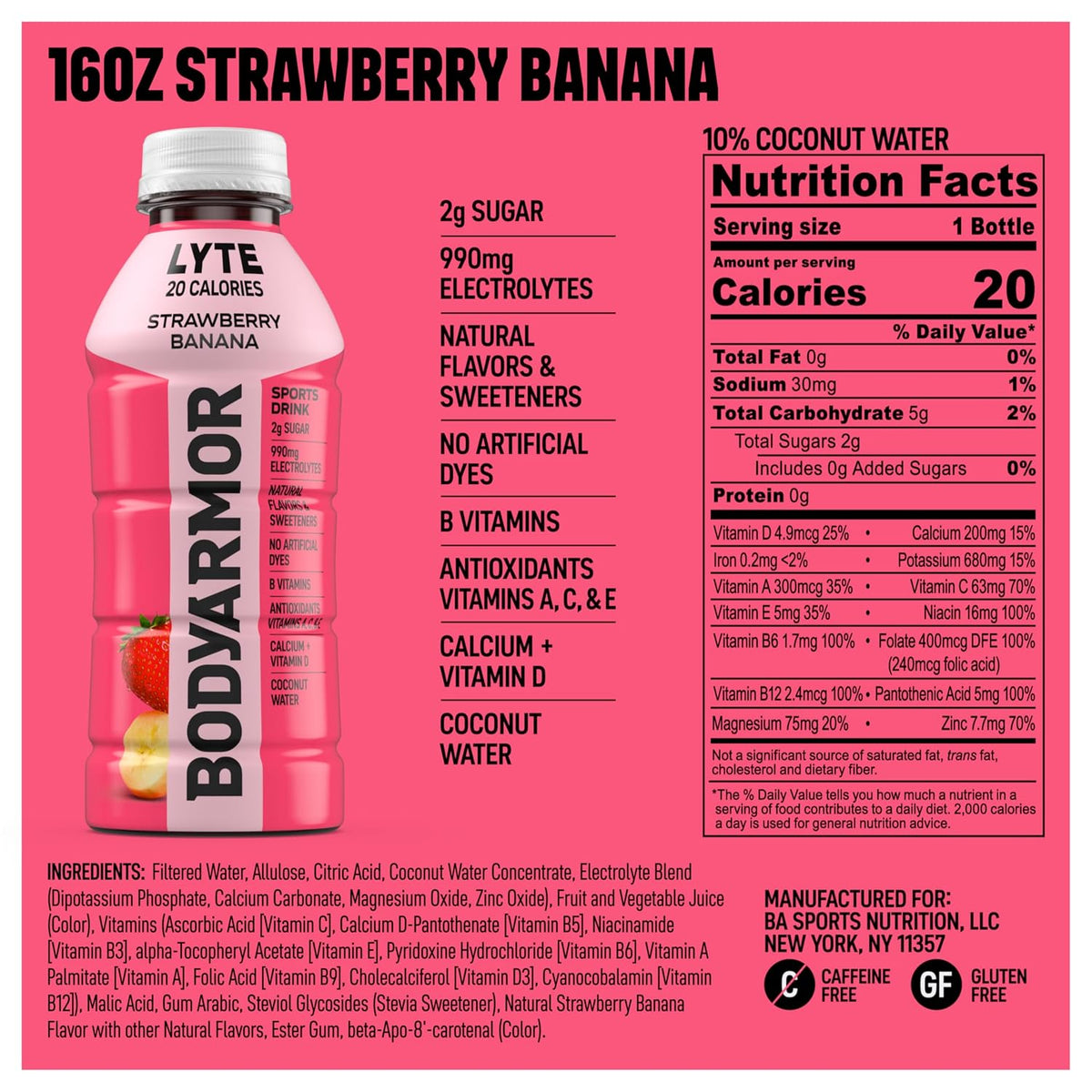 Low calorie BODYARMOR LYTE sports drink bottles