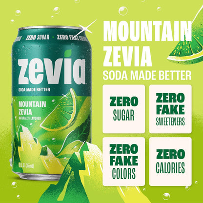 Zevia gluten-free vegan zero calorie soda pack