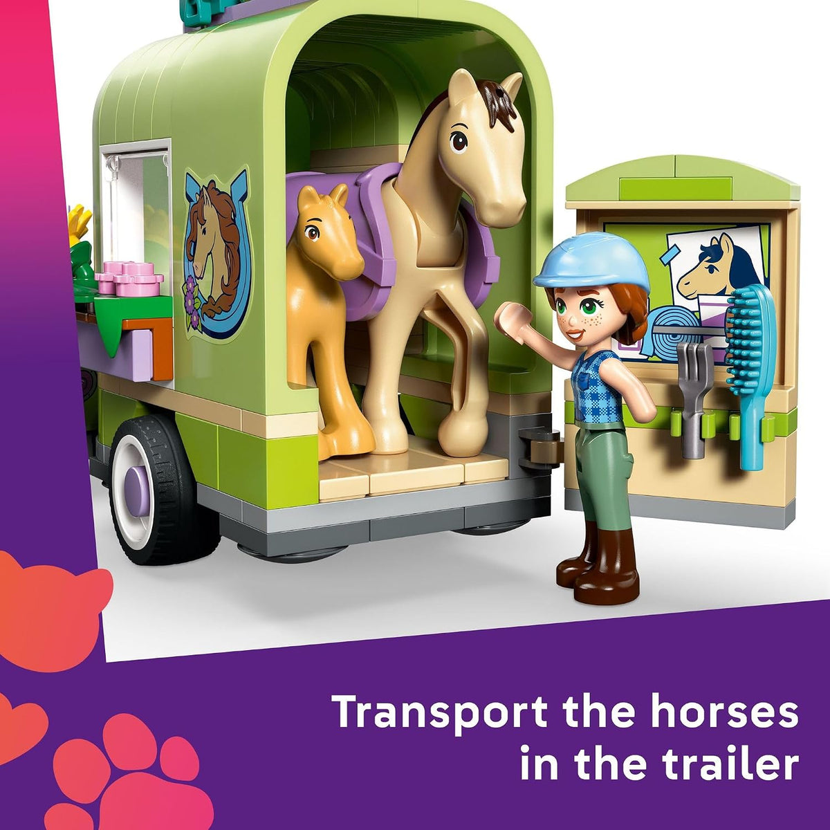 LEGO Friends horse care playset with picnic area and fence jump