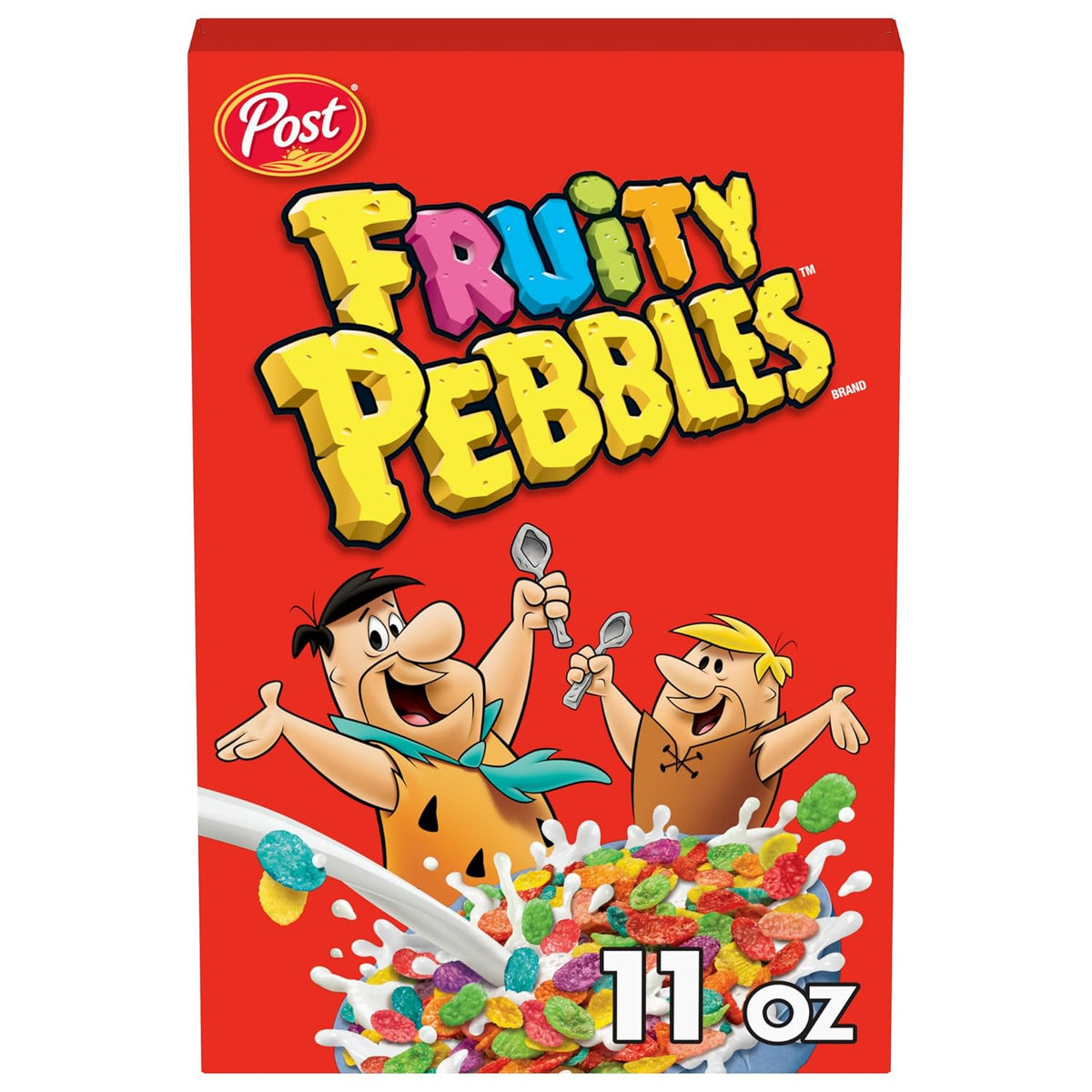 Pebbles Fruity PEBBLES colorful rice cereal packaging