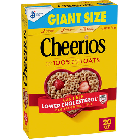 Giant size Cheerios whole grain oat cereal box