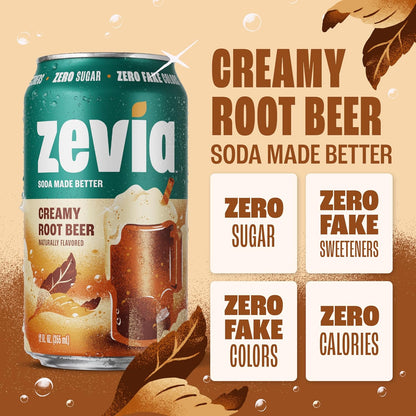 Zevia zero-calorie Creamy Root Beer eight-pack