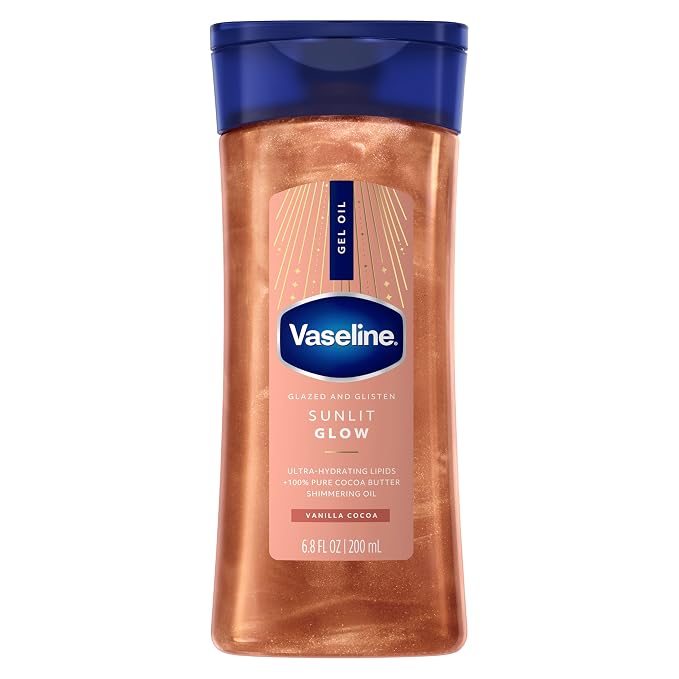 Vaseline Glazed and Glisten Sunlit Glow body gel oil 6.8oz