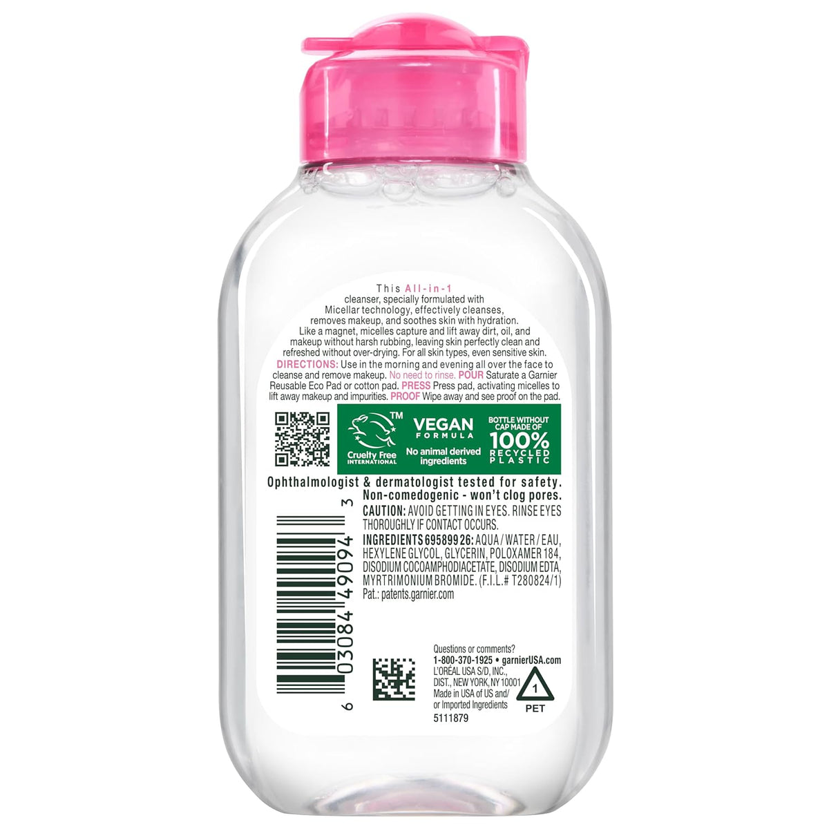 Garnier all-in-1 micellar water for sensitive skin