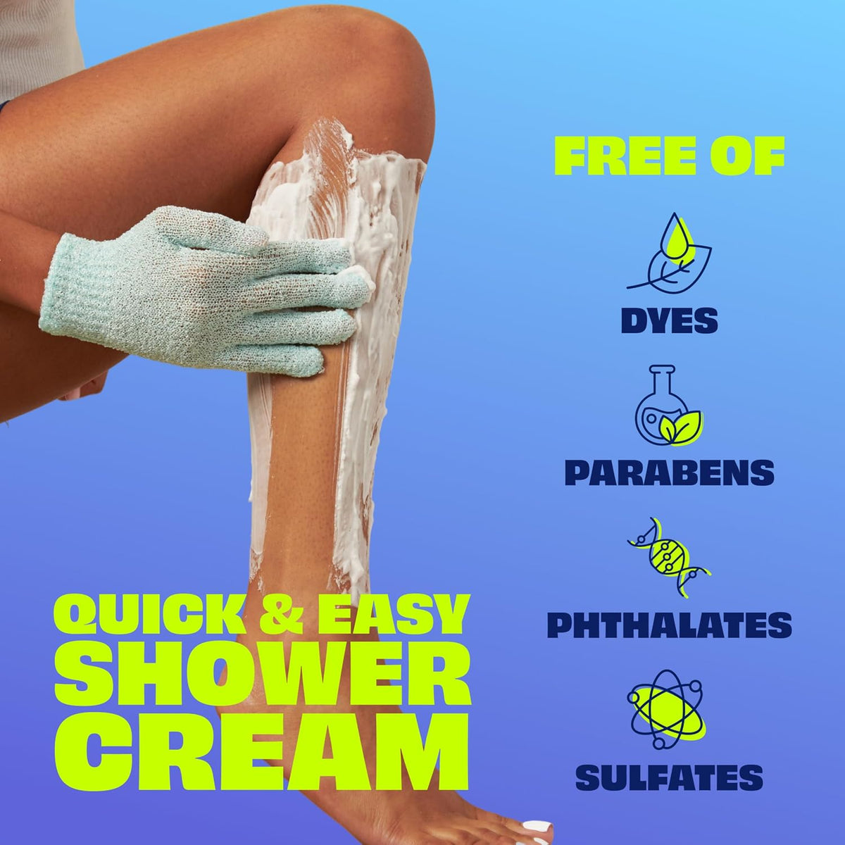 Nair shower depilatory cream for legs arms underarms and bikini area