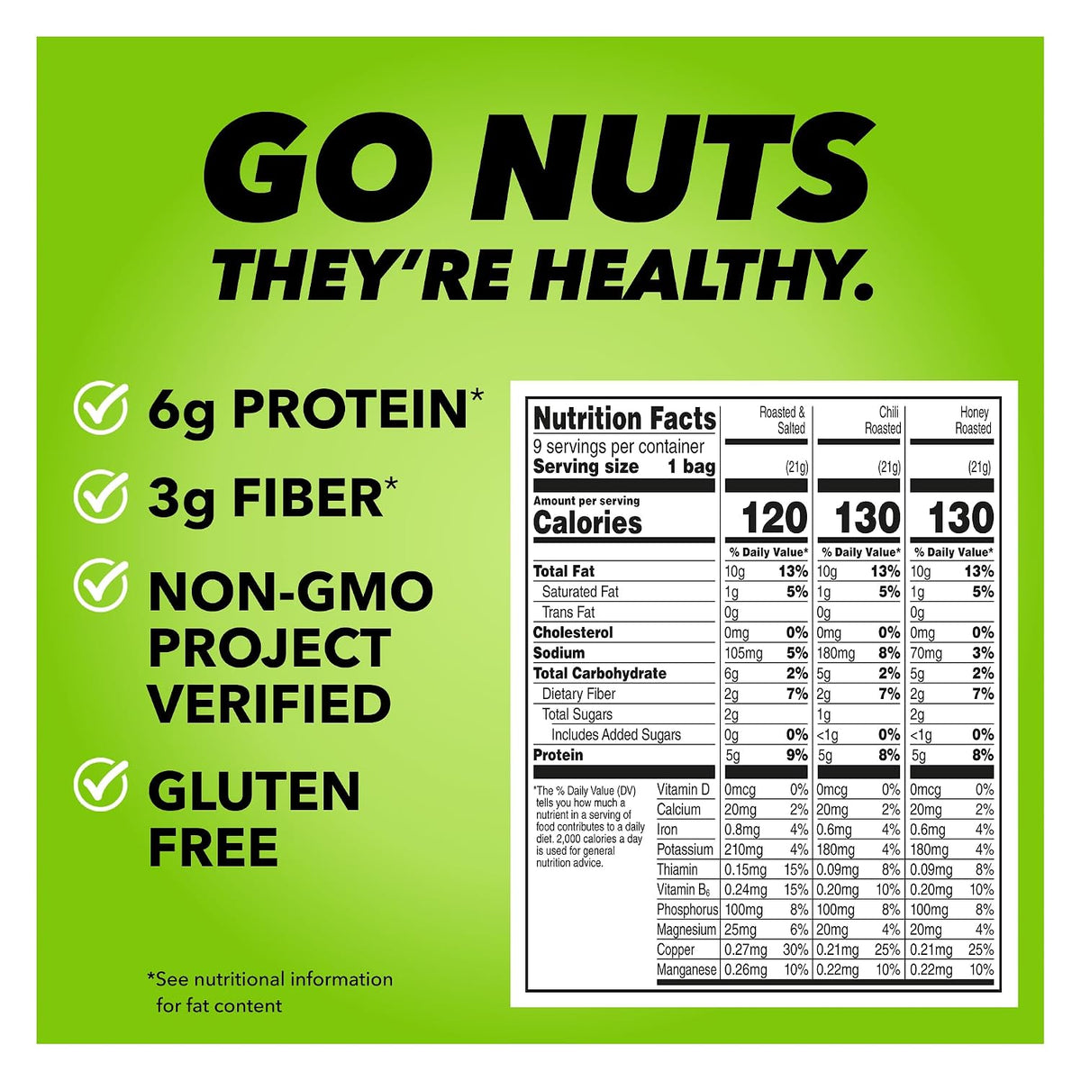 Roasted and salted no shell pistachios snack pack