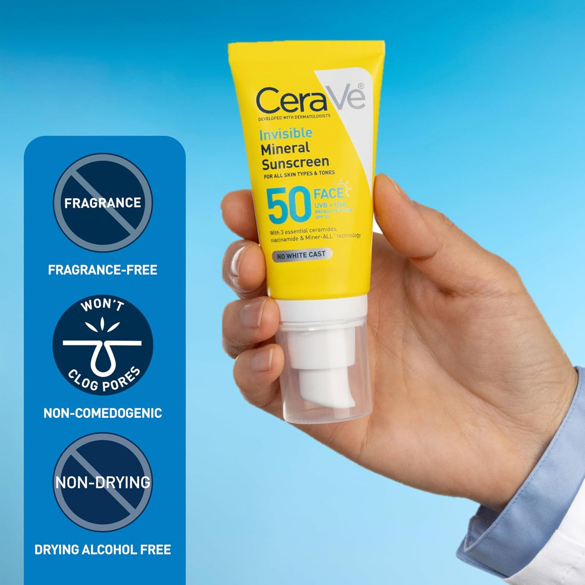 Weightless mineral sunscreen with ceramides
