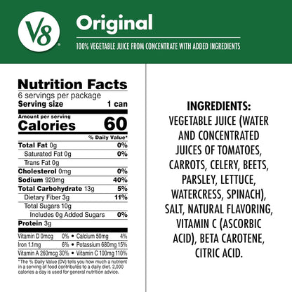 V8 Original savory vegetable juice multi pack